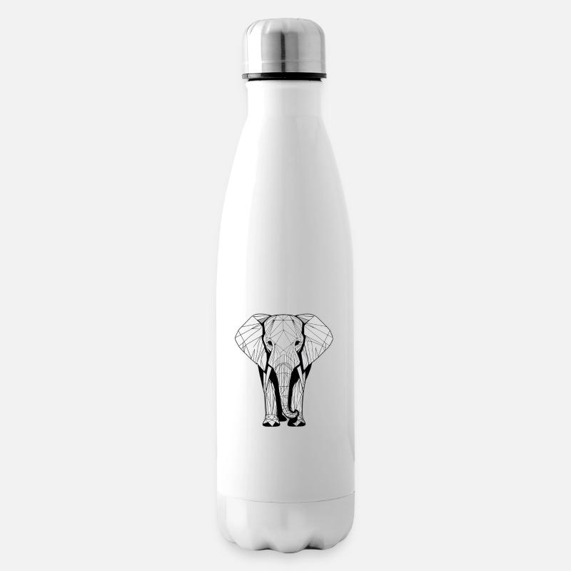 Moderner Elefant - Isolierflasche - Weiß