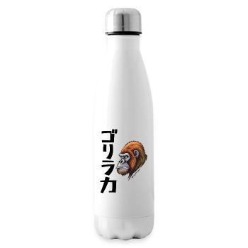 Japanese Inspired Gorilla Strength - Insulated Water Bottle - white - Right