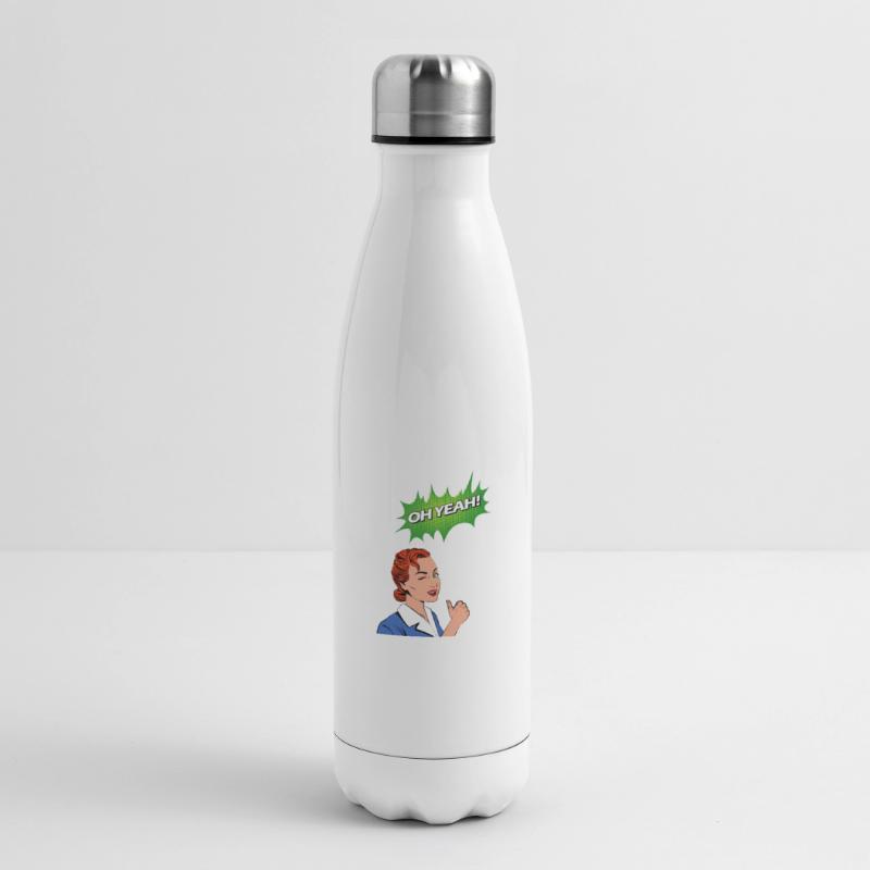 Oh yeah comic comic style cartoon speech bubble nerd Insulated Water Bottle