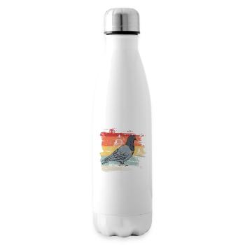 Retro Vogel Taube - Isolierflasche - Weiß - Rechts