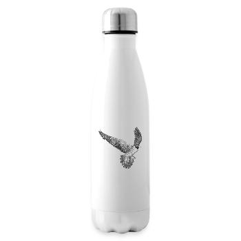Oiseau faucon pèlerin volant - Bouteille isotherme - blanc - Droite
