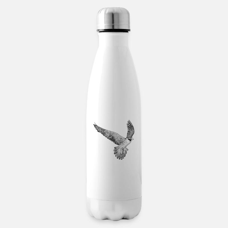 Fliegender Wanderfalke Vogel - Isolierflasche - Weiß