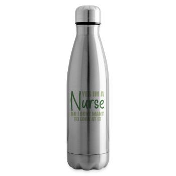 Cadeau Super Pouvoir Infirmière Infirmiere - Bouteille isotherme - argent clair - Droite