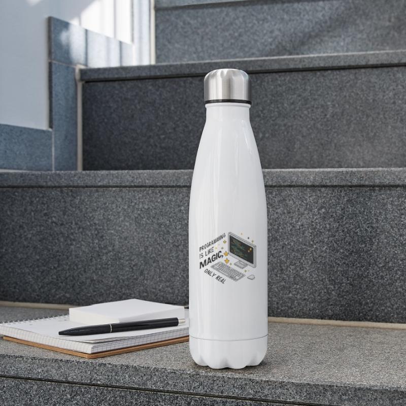 Programming is like magic, only real. Insulated Water Bottle