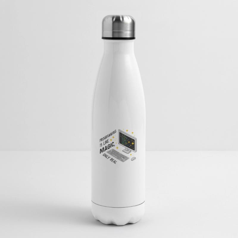 Programming is like magic, only real. Insulated Water Bottle