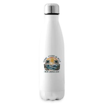 Sun, beach and sea - my elixir of life - Insulated Water Bottle - white - Right