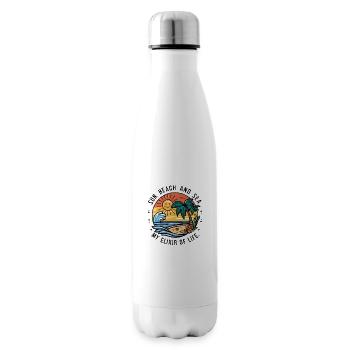 Sun, beach and sea - my elixir of life - Insulated Water Bottle - white - Right