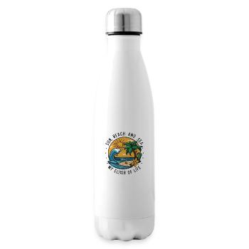 Sun, beach and sea - my elixir of life - Insulated Water Bottle - white - Right