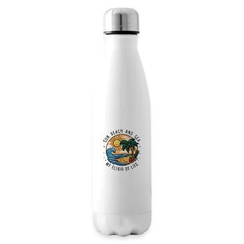 Sun, beach and sea - my elixir of life - Insulated Water Bottle - white - Right