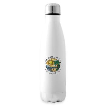 Sun, beach and sea - my elixir of life - Insulated Water Bottle - white - Right