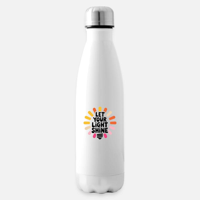 Let Your Light Shine – Glowing Light Bulb - Insulated Water Bottle - white