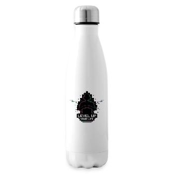 Level Up Your Life – Gamer-Silhouette - Isolierflasche - Weiß - Rechts