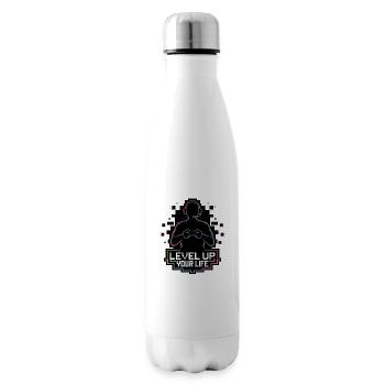 Level Up Your Life – Gamer-Silhouette - Isolierflasche - Weiß - Rechts