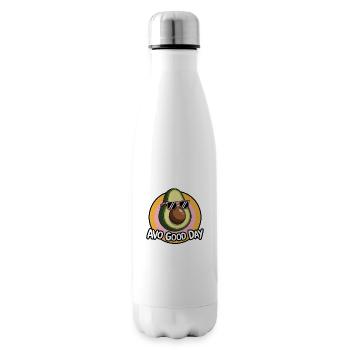 Avo Good Day – Funny Avocado Cartoon - Insulated Water Bottle - white - Right
