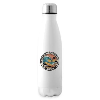 Chase the Swell, Ride the Day - Insulated Water Bottle - white - Right