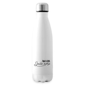 "Talk less, Smile more!" - Funny saying - Insulated Water Bottle - white - Right