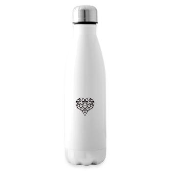 Tribal Heart 2 Black - Insulated Water Bottle - white - Right