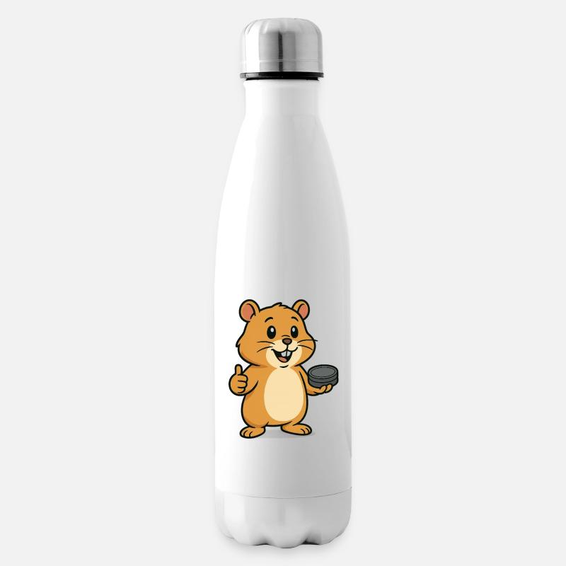 Hamster avec sn*s - Bouteille isotherme - blanc