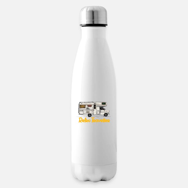 Retro Reisender - Isolierflasche - Weiß