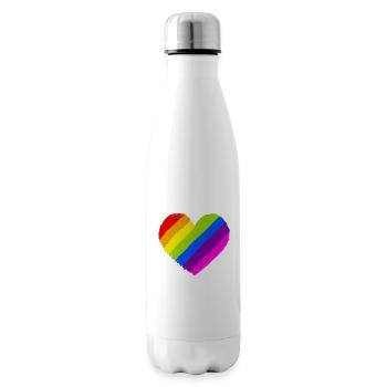 Pride Regenbogen Herz - Isolierflasche - Weiß - Rechts