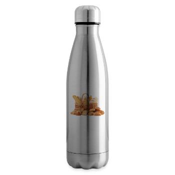 bread brooches crossaint bakery baguette bread bu - Insulated Water Bottle - silver - Right