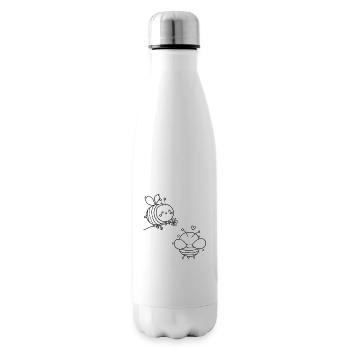 Kinder T-Shirt Ausmalen Biene Design Malen Deko - Isolierflasche - Weiß - Rechts