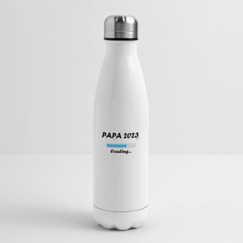 Papa 2023 Loading Paternity Dad Becoming a Father Fun Insulated Water Bottle