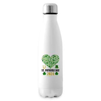 St Patricks Day Accessories Ireland Shamrock Decoration - Insulated Water Bottle - white - Right