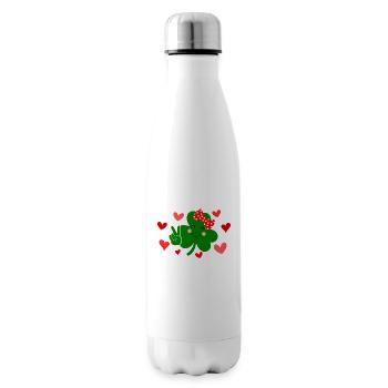 St Patricks Day Accessories Ireland Shamrock Decoration - Insulated Water Bottle - white - Right