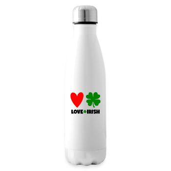 St Patricks Day Accessories Ireland Shamrock Decoration - Insulated Water Bottle - white - Right