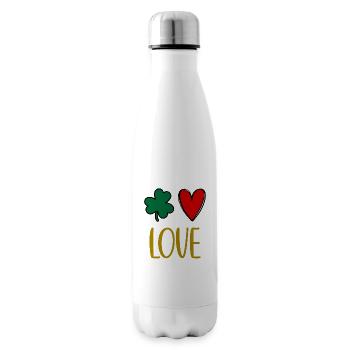 St Patricks Day Accessories Ireland Shamrock Decoration - Insulated Water Bottle - white - Right