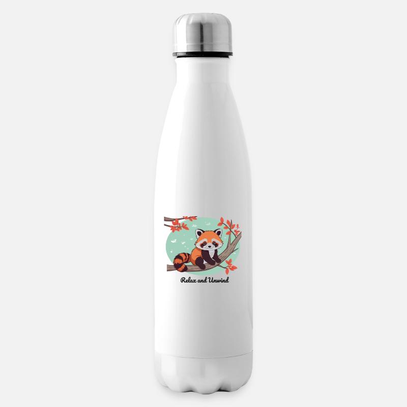 Se détendre et se détendre – Red Panda - Bouteille isotherme - blanc