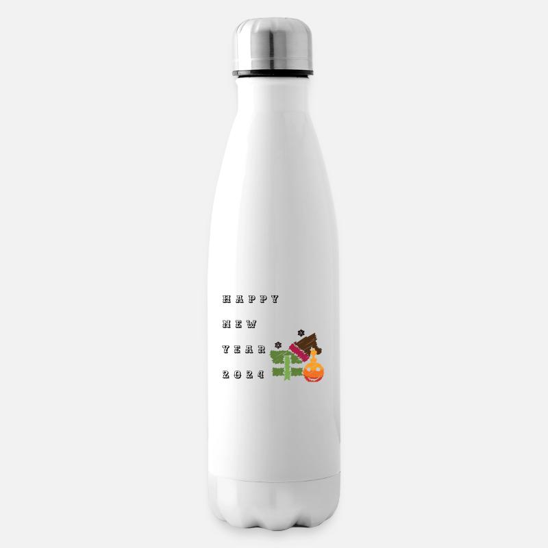 happy new year - Bouteille isotherme - blanc