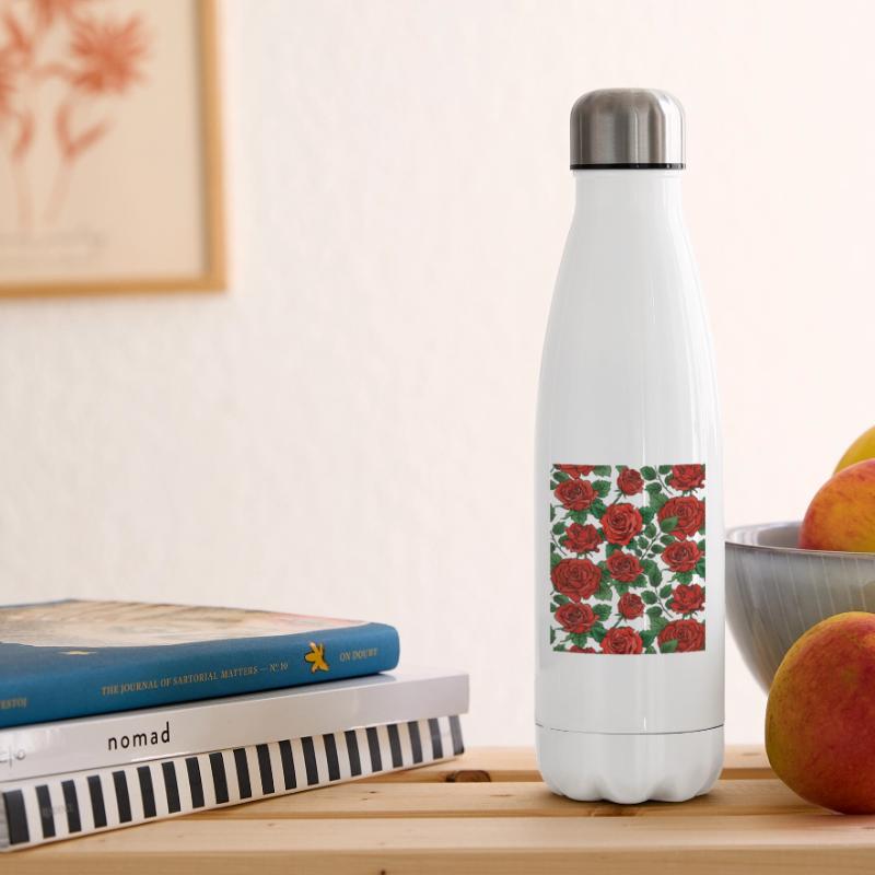Roses Pattern Insulated Water Bottle
