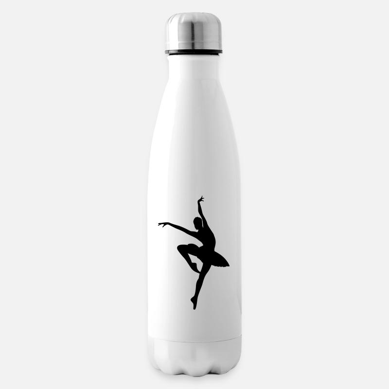 Danseuse de ballet vecteur Silhouette - Bouteille isotherme - blanc