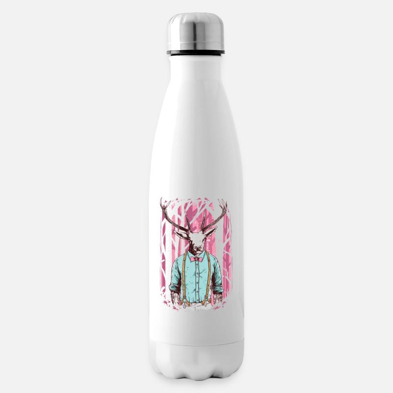 Le cerf de Noël ultime avec nœud papillon. - Bouteille isotherme - blanc