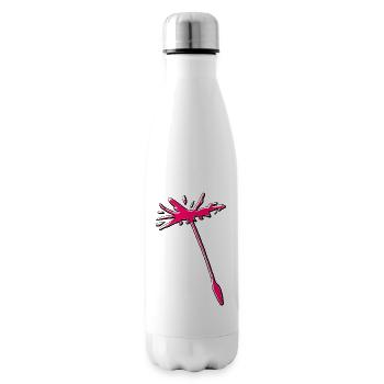 Pink dandelion dandelion seeds abstract - Insulated Water Bottle - white - Right
