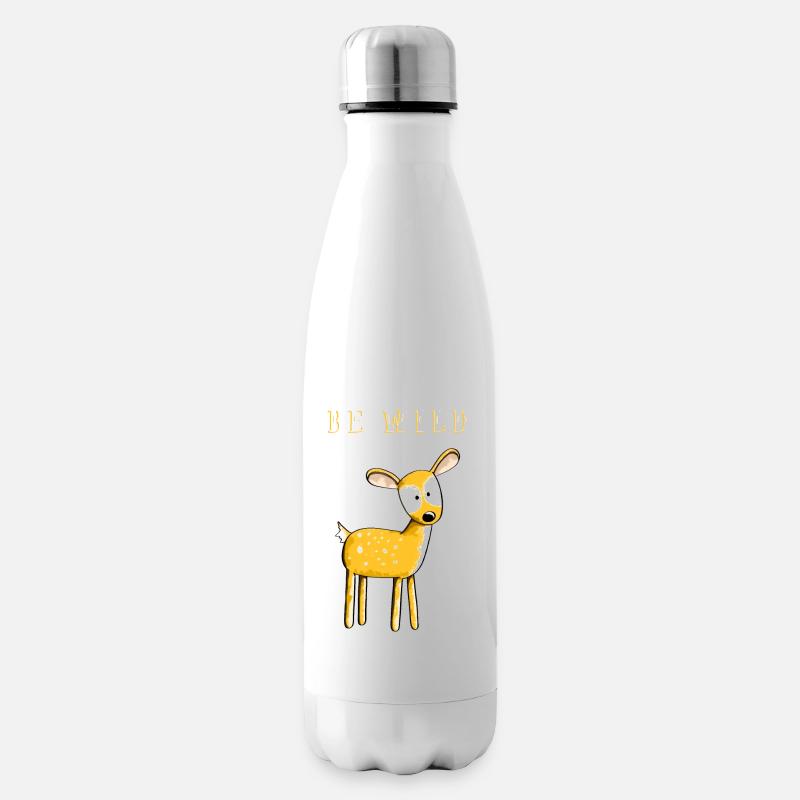Be Wild Rehkitz - Reh - Rehe - Hirsch - Rehbock - Isolierflasche - Weiß