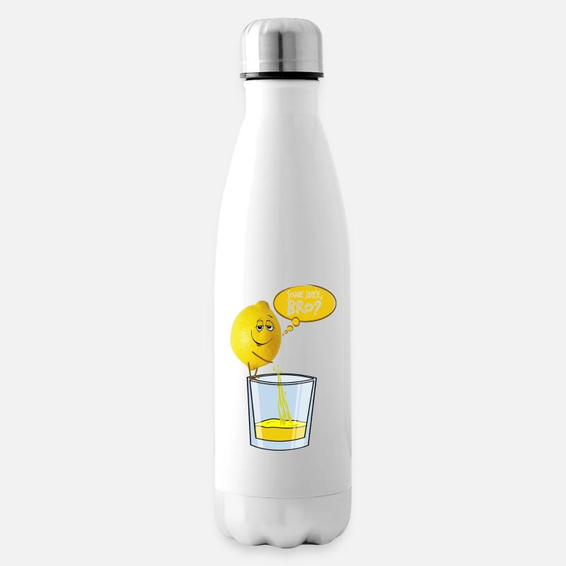 Zitrone pinkelt in Glas - Isolierflasche - Weiß