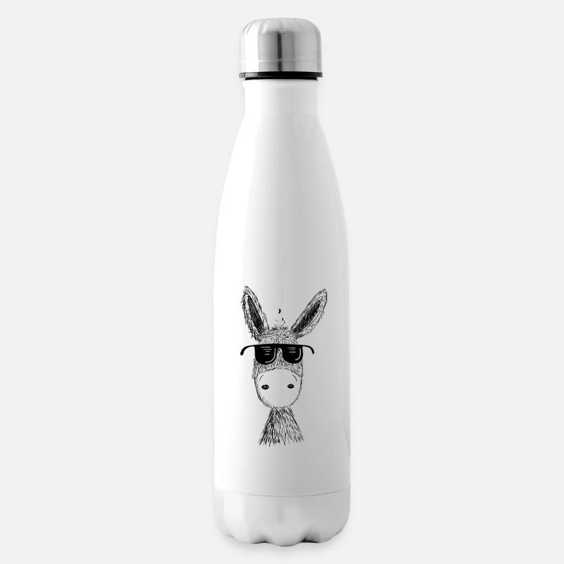 Cooler Esel mit Sonnenbrille I Muli I Geschenk - Isolierflasche - Weiß