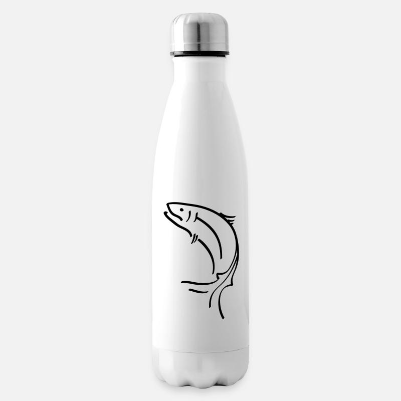 Salmon - Insulated Water Bottle - white