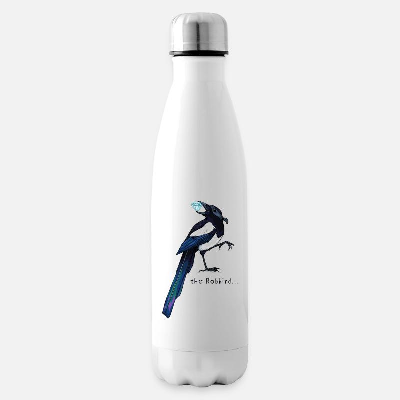 Diebische Elster - Isolierflasche - Weiß
