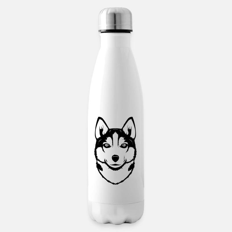 Siberian Husky - Isolierflasche - Weiß