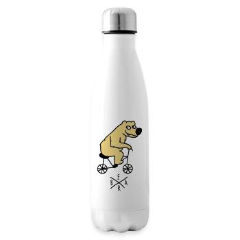 Bär fährt Fahrrad - Isolierflasche - Weiß - Rechts
