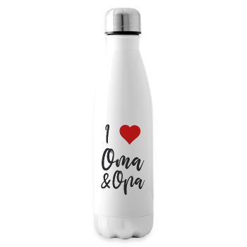 Baby, I Love Oma und Opa Geschenkidee - Isolierflasche - Weiß - Rechts