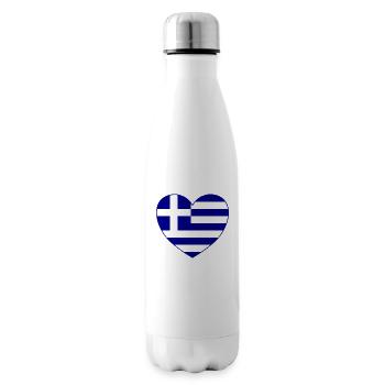 Griechenland Flagge Herz Hellas - Isolierflasche - Weiß - Rechts