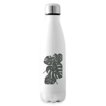 Monstera digital Art vert/blanc - Bouteille isotherme - blanc - Droite