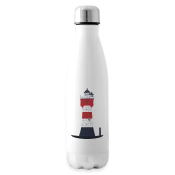 Leuchtturm Roter Sand ohne Text, Nordsee, Offshore - Isolierflasche - Weiß - Rechts