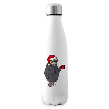 Faultier Frau Büro Weihnachtsmütze Weihnachtsmann - Isolierflasche - Weiß - Rechts