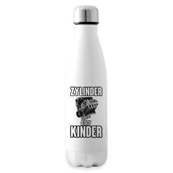Zylinder statt Kinder Motor - Isolierflasche - Weiß - Rechts
